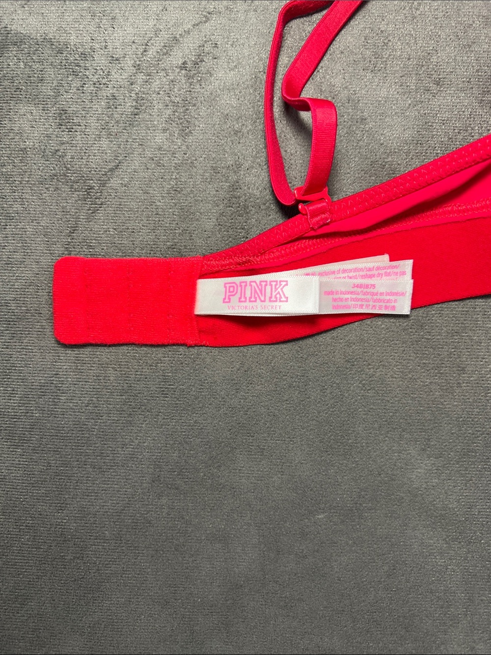 PINK Victoria's Secret Smooth Red Wear Everywhere Push-up Underwire Bra 34B - Picture 7 of 9